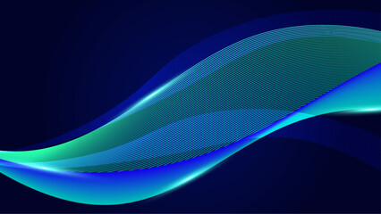 Blue and green vector abstract futuristic modern technology neon background with line