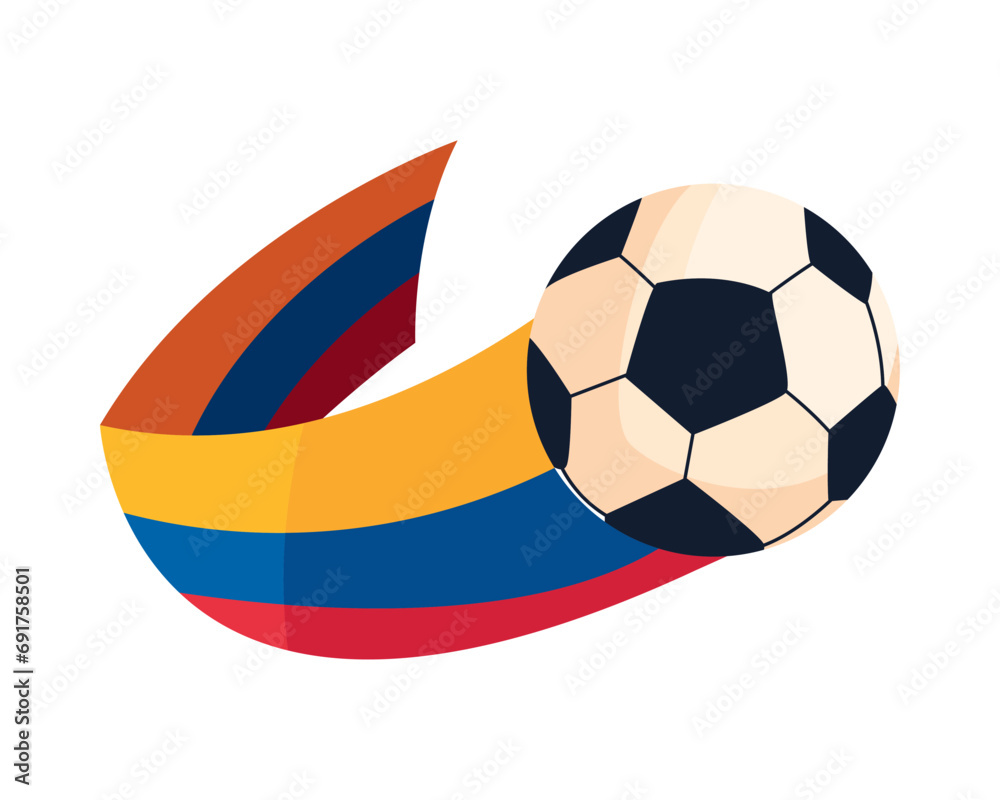 Sticker soccer colombia ball national flag