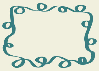 手書きのシンプルな曲線フレーム、背景素材　ベクター