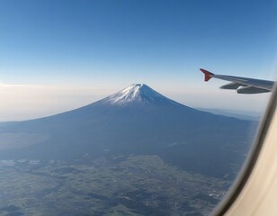 Fototapeta na wymiar 空から見た日本の富士山のイメージ
