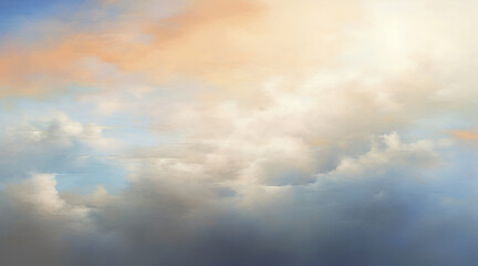 Naklejka na ściany i meble A painting of a cloudy sky, cloudy sky background, Generative AI