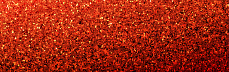 Red pattern with detailed glittering texture. Horizontal Christmas and New Year art banner