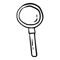 magnifying glass doodle hand drawn outline icon