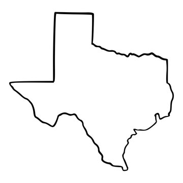 recommend clip art: texas usa geography hand drawn map outline illustration