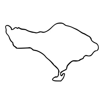 bali island indonesia geography hand drawn map outline illustration