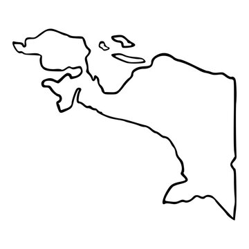 papua island indonesia province geography hand drawn map outline illustration