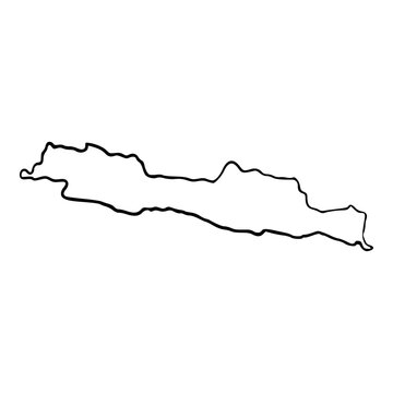 jawa or java island indonesia geography hand drawn map outline illustration