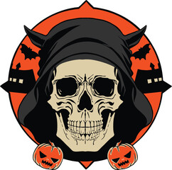 halloween skull and crossbones