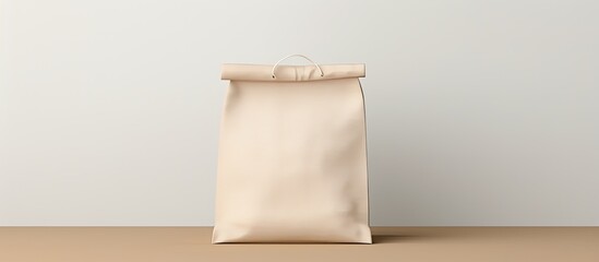 Mockup of a small bag for design or text presentation on a flat surface. - obrazy, fototapety, plakaty
