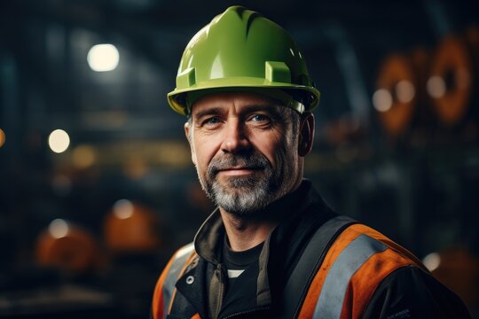 Metalworker in personal protective equipment stands at a metallurgical plant. Generative AI. - Powered by Adobe