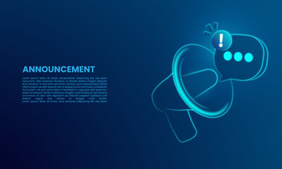 Megaphone speaker for announce. Comment reply is false, correct, problem, fail notice and announcement with speech bubbles. Speakerphone notice vector illustration