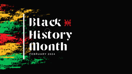 Black history month background design with grunge distressed flag vector illustration - obrazy, fototapety, plakaty