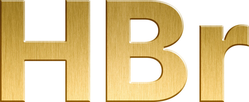 Golden Inorganic Chemical Formula HBr - Hydrogen Bromide