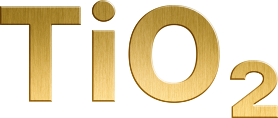 Golden Inorganic Chemical Formula TiO2 - Titanium Dioxide