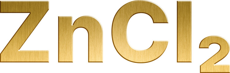 Golden Inorganic Chemical Formula ZnCl2 - Zinc Chloride