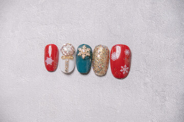 クリスマス ネイルチップ/ジェルネイル/Christmas nail tip sample