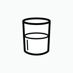 Glass of Drink Icon. Beverages Symbol - Vector.