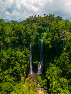 Sekumpul waterfall in the north of Bali