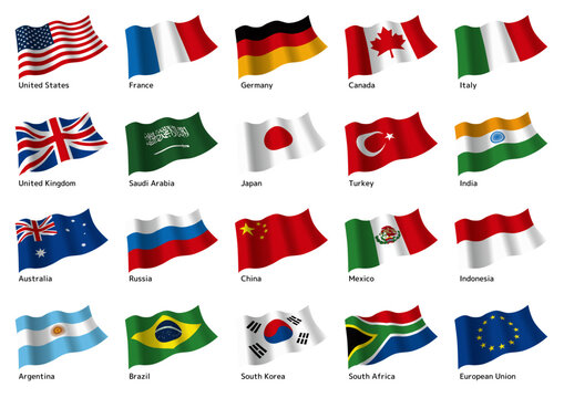 G20参加国の国旗_英語表記