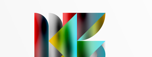 Mosaic pattern composition featuring harmonious interplay of triangles, lines, and round elements, creating a visually engaging and dynamic design for posters, covers, banners, brochures, websites