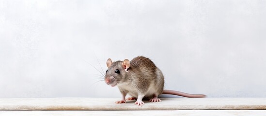 Still Brown Rat on concrete floor.