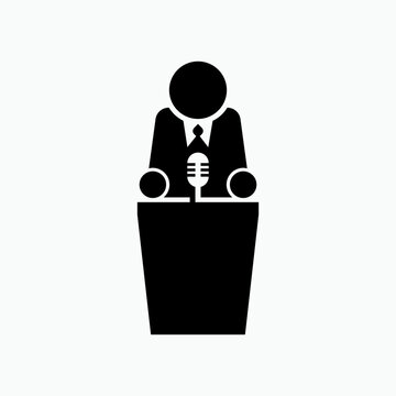recommend clip art: Oration Icon. Spokesman Activity, Orator Symbol for Design, Presentation, Website or Apps Elements - Vector.