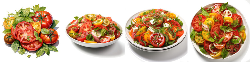Heirloom Tomato Salad Hyperrealistic Highly Detailed Isolated On Transparent Background Png File