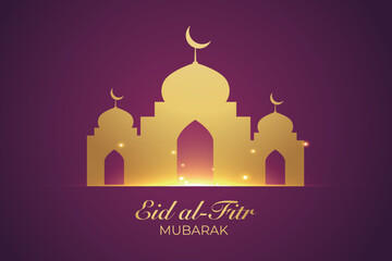 Eid Mubarak Islamic New Year background with candles and moon