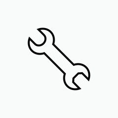Wrench Icon. Set or Maintenance Symbol - Vector Logo Template.