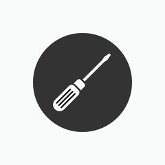 Screwdriver Icon. Repair, Tool Symbol - Vector.