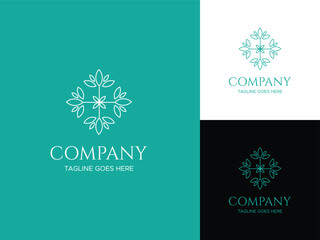 Botanical plant nature symbol. Nature logo design, vector illustration. Premium style abstract logo symbol. Organic logo. Modern luxury brand element sign.