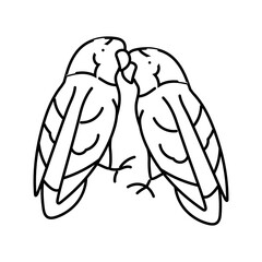 lovebirds line icon vector. lovebirds sign. isolated contour symbol black illustration