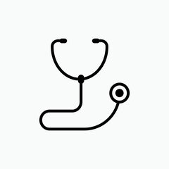 Stethoscope Icon. Diagnosis, Medical Kit. Observation, Check Up. Universal Interface Element, Sign and Symbol - Vector.