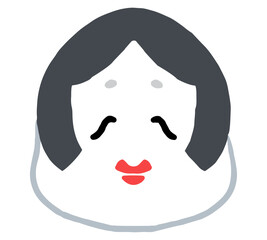 節分のお多福のかわいいイラスト