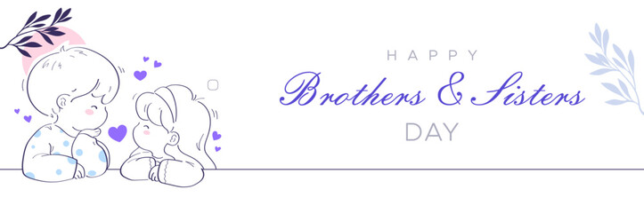 Brother and sister day celebration design, May 2. brothers and sisters day celebration, featuring cute boys and girls. modern minimalist style design