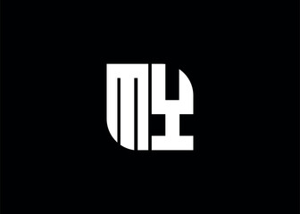 Obraz premium Monogram Letter MY Logo Design vector template