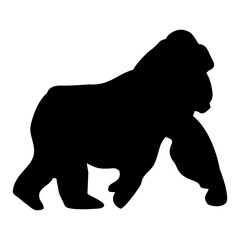 black gorilla silhouette on white background