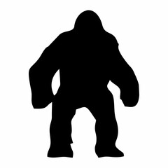 black gorilla silhouette on white background