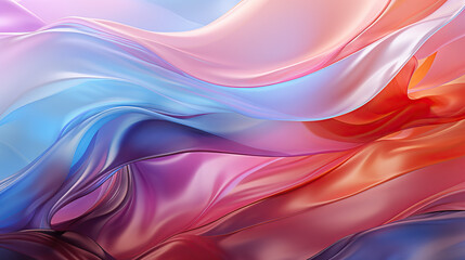 Fototapeta premium Pastel Rainbow Wavy Lines Backdrop: A Soft and Delicate Abstract Design with Gradient Hues