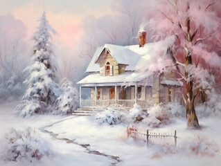 house in the snow