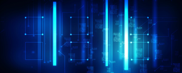 2d illustration Abstract futuristic electronic circuit technology background