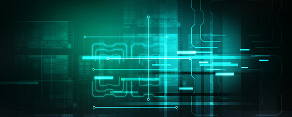Fototapeta na wymiar 2d illustration Abstract futuristic electronic circuit technology background