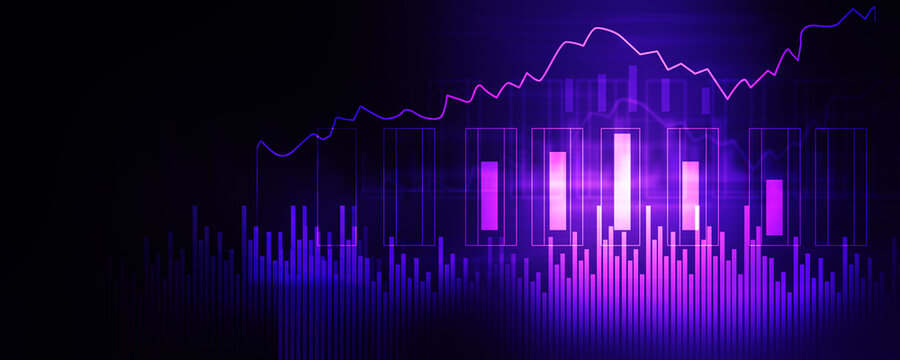 2d rendering Stock market online business concept. business Graph 