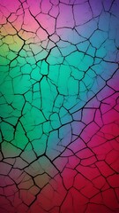 Cracked paint on the wall. 3 d illustration - abstract colorful rainbow background. Best design for your ad, poster, flyer. Abstract texture background