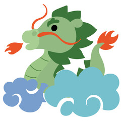 2024 new year eve dragon Chinese illustration