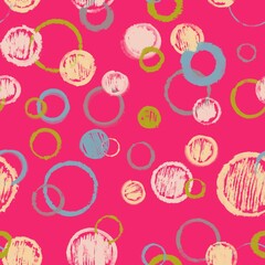 seamless pattern with circles on pink