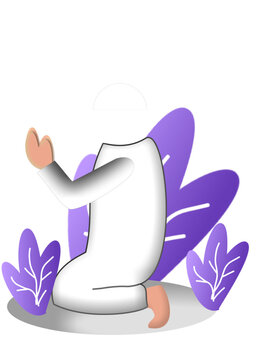 praying figure white robe purple leaves clip art preview
