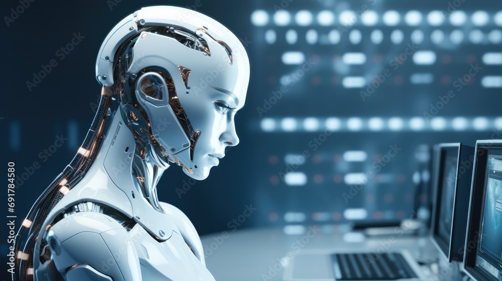 Fototapete ai driven billing efficiency, robotic process automation, medical data solution. generative ai.