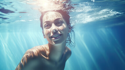 portrait of a woman underwater 