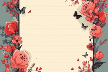 Fototapeta premium empty note frame space with Valentine's Theme background, festival Valentines day, generative ai.